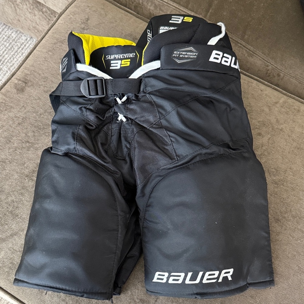 Bauer Supreme 3S Black and Yellow Youth Athletic Shorts - Picture 2 of 5